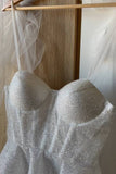 Fashion Silvery Corset Sweetheart Sequin Design Spaghetti Strap Homecoming Dress HZ1024